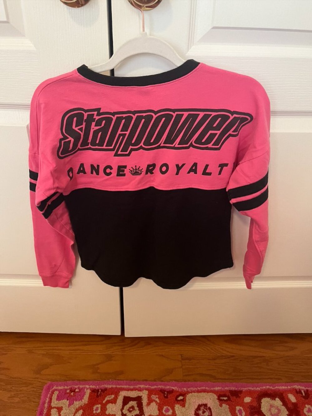 Starpower Dance Royalty Pink with Black Stripes Jersey Long Sleeve T-Shirt